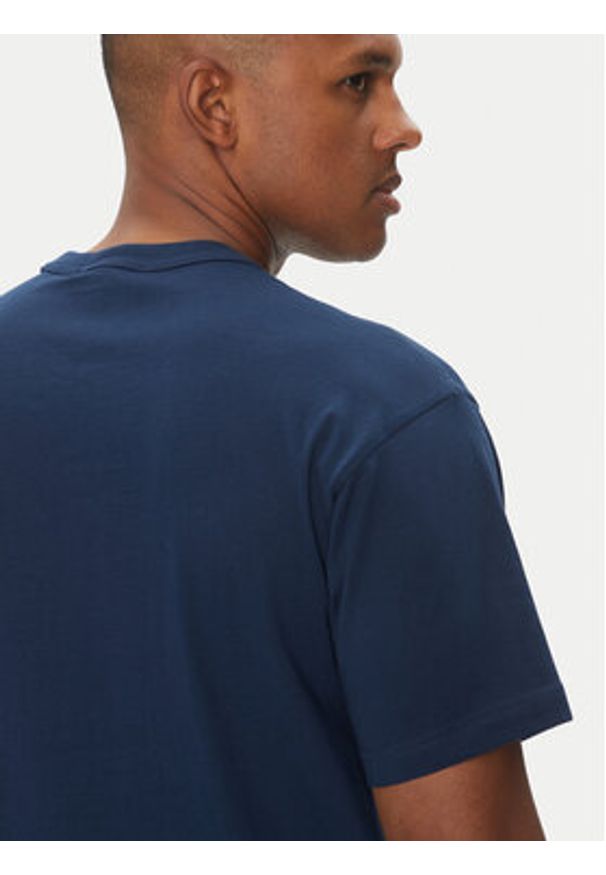 Versace Jeans Couture T-Shirt 78GAHT08 Granatowy Regular Fit. Kolor: niebieski. Materiał: bawełna