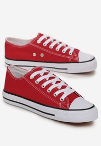 Born2be - Czerwone Trampki przed Kostkę Fissi. Wysokość cholewki: przed kostkę. Kolor: czerwony. Styl: klasyczny #3
