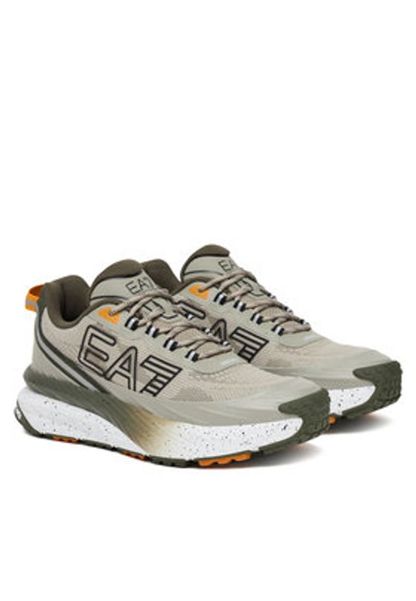 EA7 Emporio Armani Sneakersy 7X000344 AF18640 M7090 Khaki. Kolor: brązowy. Materiał: materiał