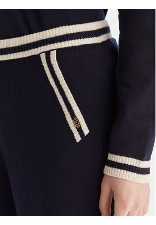 Gaudi Spodnie dzianinowe 521BD23001 Granatowy Wide Leg. Kolor: niebieski. Materiał: syntetyk