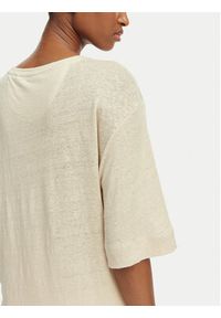 BOSS T-Shirt C_Emma 50556387 Beżowy jasny Regular Fit. Kolor: beżowy. Materiał: len #3