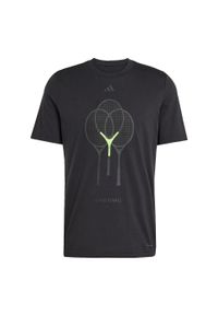 Adidas - Koszulka Tennis 3 Rackets Graphic. Kolor: czarny. Technologia: ClimaCool (Adidas). Sport: tenis