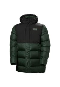 Długa kurtka z kapturem Helly Hansen Active. Typ kołnierza: kaptur. Kolor: czarny, zielony, wielokolorowy. Materiał: puch. Długość: długie. Sport: turystyka piesza #1
