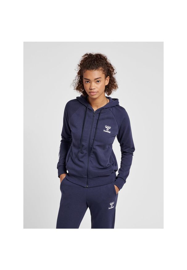 Damska bluza z kapturem zapinana na zamek Hummel Noni 2.0. Typ kołnierza: kaptur. Kolor: niebieski. Sport: fitness