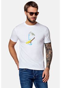 Lancerto - Koszulka Biała Jerry. Kolor: biały. Materiał: jersey, dzianina, bawełna, materiał. Wzór: nadruk. Styl: klasyczny #1