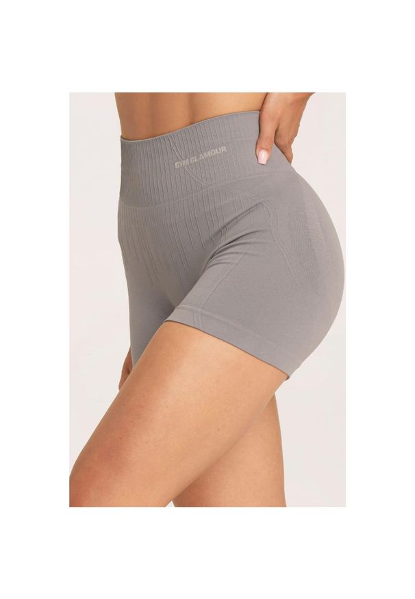 GYM GLAMOUR - Spodenki fitness damskie Gym Glamour push up 2.0. Kolor: szary. Sport: fitness
