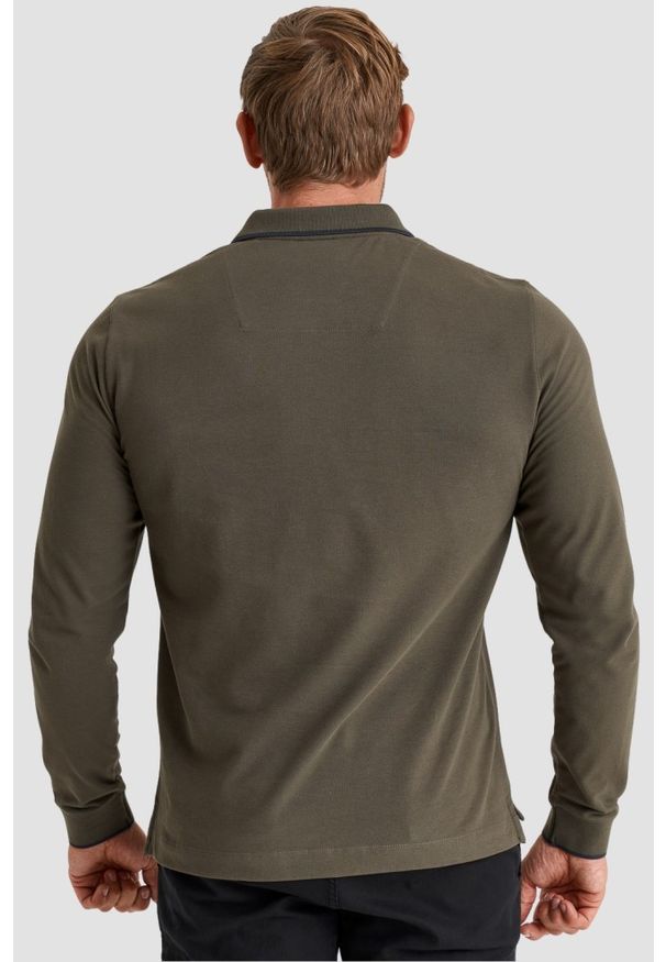 Aeronautica Militare - AERONAUTICA MILITARE Zielony męski longsleeve polo Piqué, Rozmiar XXL. Typ kołnierza: polo. Kolor: zielony. Długość rękawa: długi rękaw
