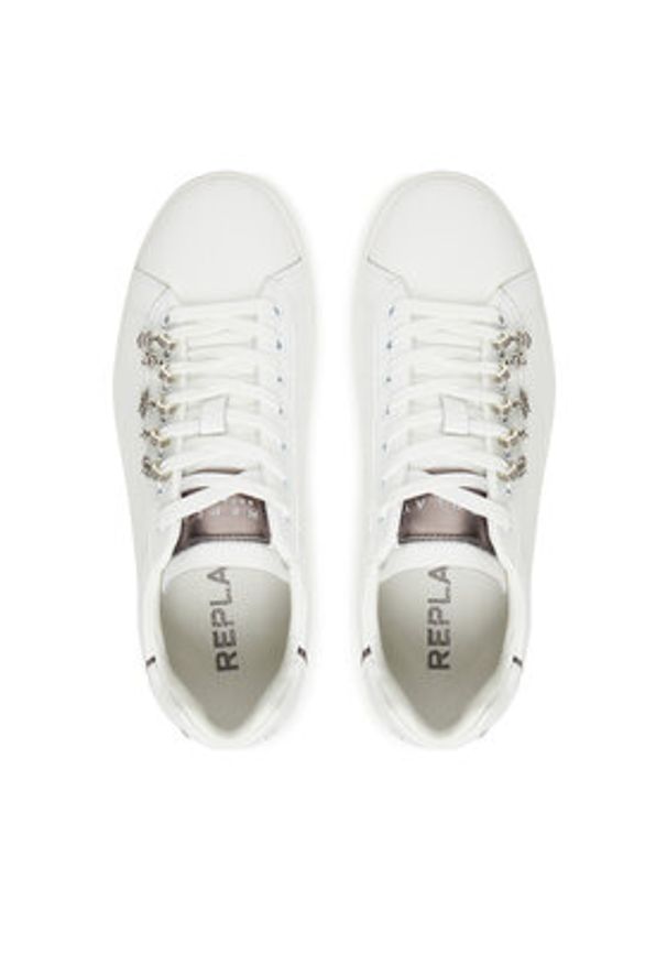 Replay - REPLAY Sneakersy GWZ4N .000.C0025L Biały. Kolor: biały. Materiał: skóra