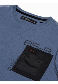 Ombre Clothing - Longsleeve męski z nadrukiem L130 - ciemnoniebieski - XXL. Kolor: niebieski. Materiał: bawełna, tkanina. Długość rękawa: długi rękaw. Wzór: nadruk #4