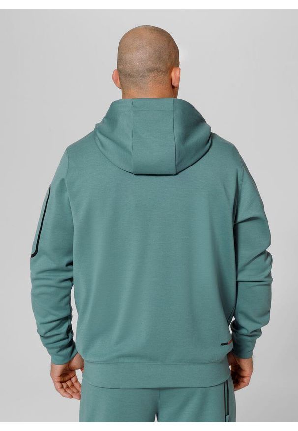 PITBULL - Bluza męska Pitbull rozpinana z kapturem Explorer. Typ kołnierza: kaptur. Kolor: zielony. Sport: fitness