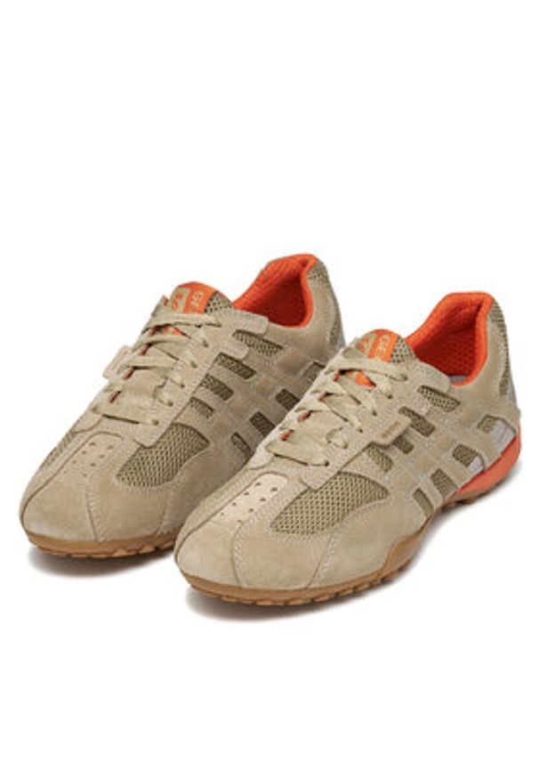 Geox Sneakersy U Snake Original U55MNA 02214 C5004 Beżowy. Kolor: beżowy. Materiał: skóra, zamsz