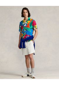 Ralph Lauren - RALPH LAUREN - Kolorowa koszula z krótkimi rękawami Classic Fit. Typ kołnierza: polo. Kolor: zielony. Materiał: wiskoza. Długość rękawa: krótki rękaw. Długość: krótkie. Wzór: kolorowy. Styl: klasyczny #4