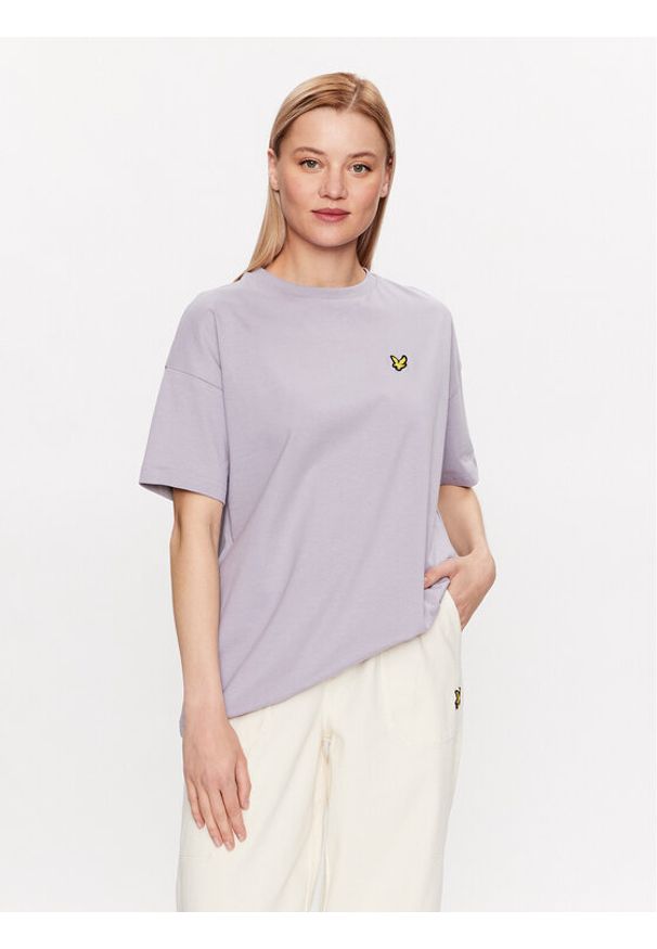 Lyle & Scott T-Shirt Oversized T-shirt TSW1605V Fioletowy Regular Fit. Kolor: fioletowy. Materiał: bawełna