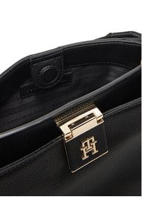 TOMMY HILFIGER - Tommy Hilfiger Torebka Th Her Med Satchel AW0AW17722 Czarny. Kolor: czarny. Materiał: skórzane #3