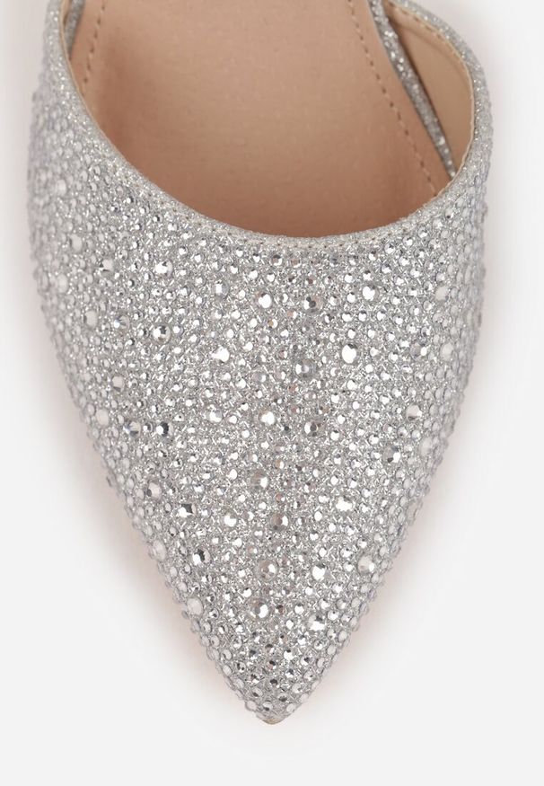 Renee - Srebrne Szpilki Vices z Drobnymi Cyrkoniami i Skórzaną Wkładką Vortinia. Okazja: na karnawał. Kolor: srebrny. Materiał: skóra. Sezon: wiosna, lato. Obcas: na szpilce