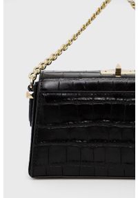 DKNY - Dkny Torba skórzana R12GQO35 kolor czarny. Kolor: czarny. Materiał: skórzane. Rodzaj torebki: na ramię #2