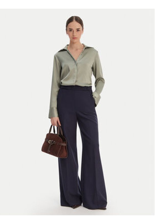 Calvin Klein Koszula Hammered LV044F129G Beżowy Regular Fit. Kolor: zielony. Materiał: syntetyk, satyna