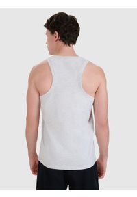 4f - 4F Tank top regular gładki męski - szary XXL. Kolor: szary. Materiał: dzianina, bawełna, jersey. Długość rękawa: bez rękawów. Wzór: gładki