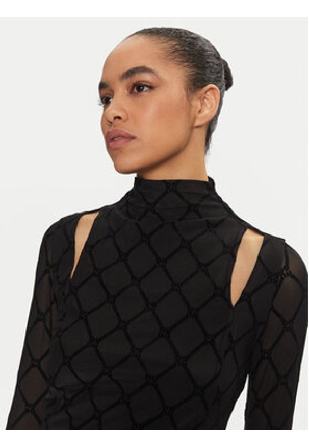 Hugo - HUGO Sukienka koktajlowa 50527448 Czarny Slim Fit. Kolor: czarny. Materiał: syntetyk. Styl: wizytowy