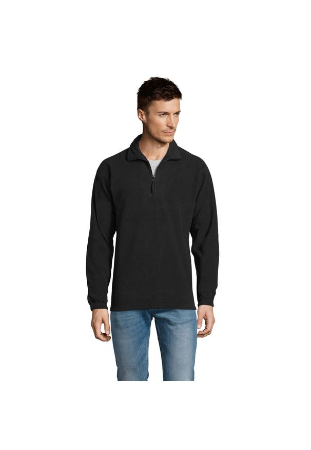 SOL'S - Bluza Polarowa Unisex Dla Dorosłych Ness Half Zip. Kolor: czarny. Materiał: polar. Sezon: zima