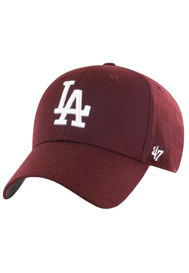 Czapka z daszkiem dla dorosłych 47 Brand Los Angeles Dodgers Cap. Kolor: czerwony. Materiał: wełna, akryl