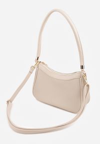 Born2be - Ciemnobeżowa Elegancka Torebka Bagietka na Ramię z Dodatkowym Paskiem Phalese. Kolor: beżowy. Wzór: gładki. Styl: elegancki. Rodzaj torebki: na ramię #3
