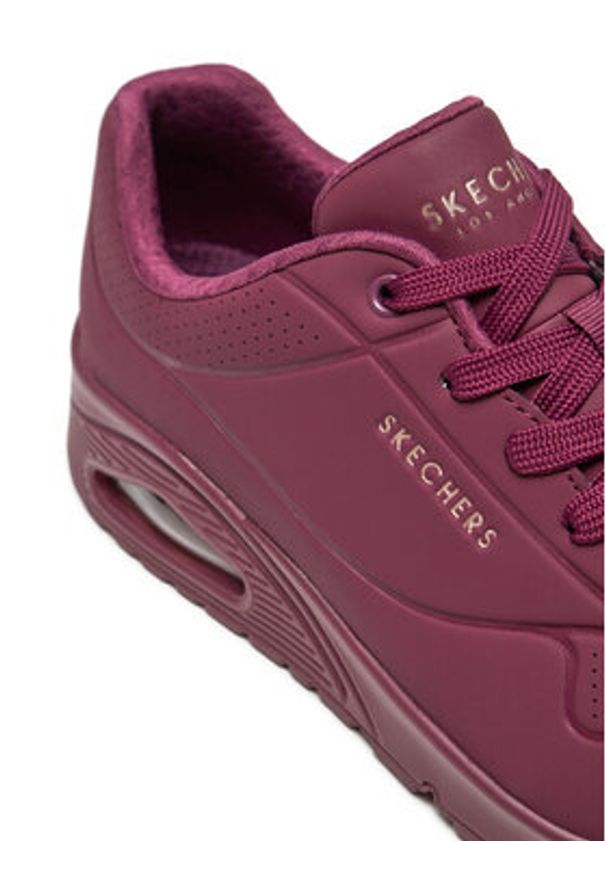 skechers - Skechers Sneakersy Uno Stand On Air 73690/PLUM Bordowy. Kolor: czerwony. Materiał: skóra