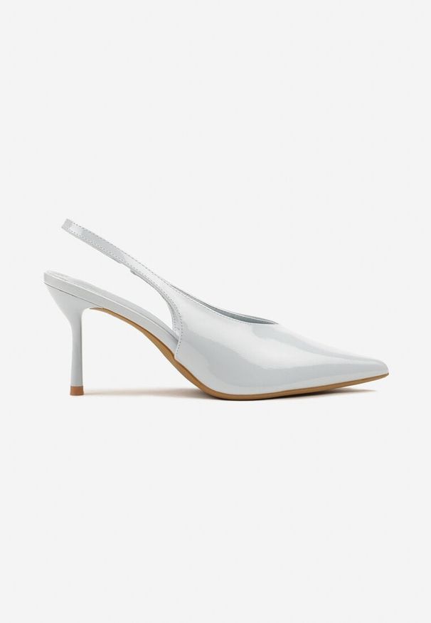 Renee - Niebieskie Czółenka Sandały Slingback Vices na Obcasie Typu Szpilka Tilionea. Okazja: na wesele, na ślub cywilny. Kolor: niebieski. Materiał: jeans. Obcas: na obcasie. Styl: elegancki. Wysokość obcasa: średni