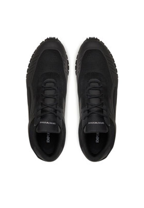 Emporio Armani Sneakersy X4X699 XR359 N214 Czarny. Kolor: czarny. Materiał: skóra