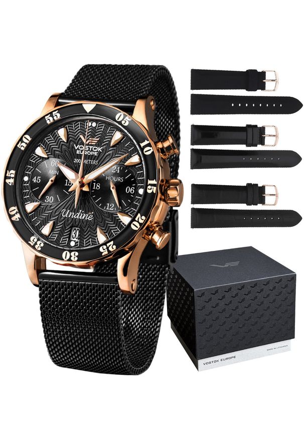 Zegarek damski Vostok Europe VK64-515B568B1 czarny. Kolor: czarny