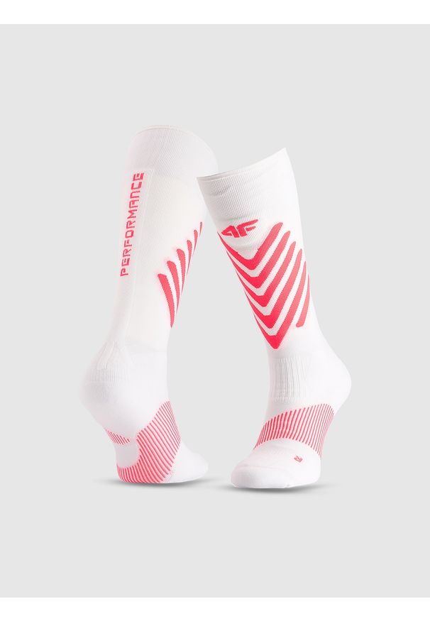 4f - 4F Skarpety narciarskie damskie - białe 35-38. Kolor: biały. Materiał: włókno, skóra. Sport: narciarstwo