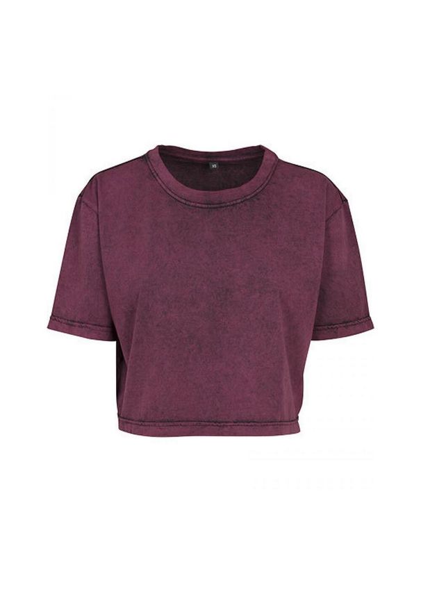 BUILD YOUR BRAND - Koszulka Damska Acid Wash Crop T-shirt. Kolor: wielokolorowy, różowy, czarny
