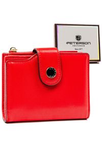 Portfel damski Peterson PTN 012-JI czerwony. Kolor: czerwony. Materiał: skóra ekologiczna