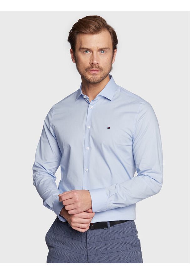 TOMMY HILFIGER - Tommy Hilfiger Koszula MW0MW25040 Błękitny Slim Fit. Kolor: niebieski. Materiał: bawełna