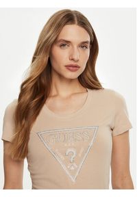 Guess T-Shirt W5RI11 J1314 Beżowy Regular Fit. Kolor: beżowy. Materiał: bawełna #2