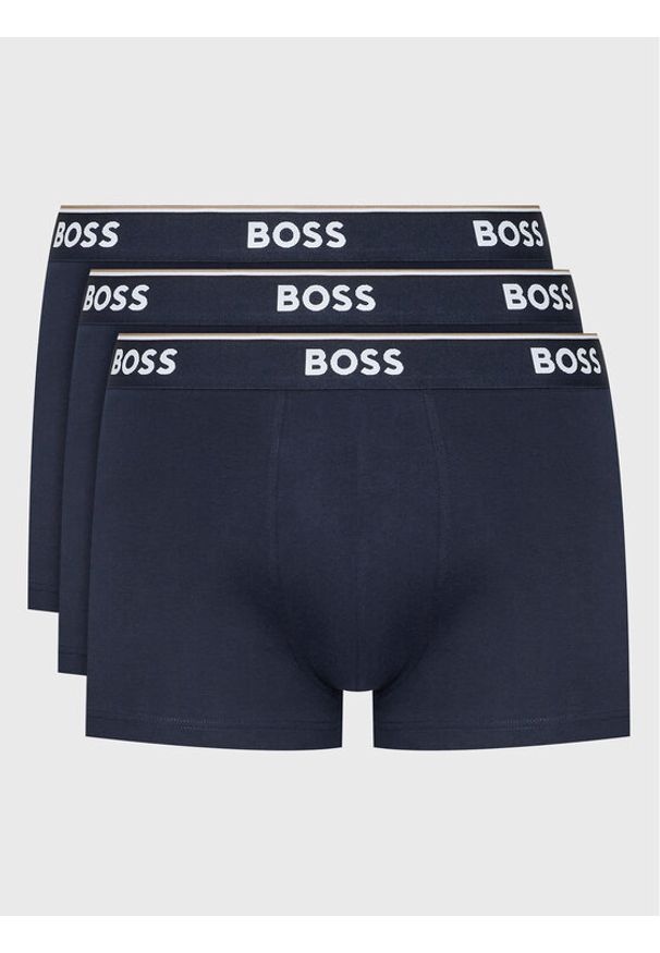 BOSS - Boss Komplet 3 par bokserek Power 50475274 Granatowy. Kolor: niebieski. Materiał: bawełna