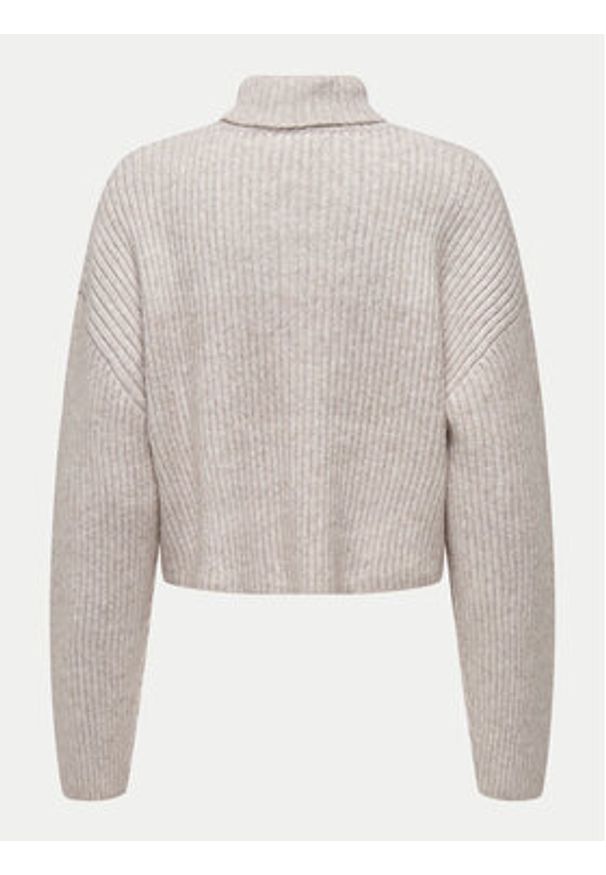 only - ONLY Golf Melanie 15321177 Beżowy Regular Fit. Typ kołnierza: golf. Kolor: beżowy. Materiał: syntetyk