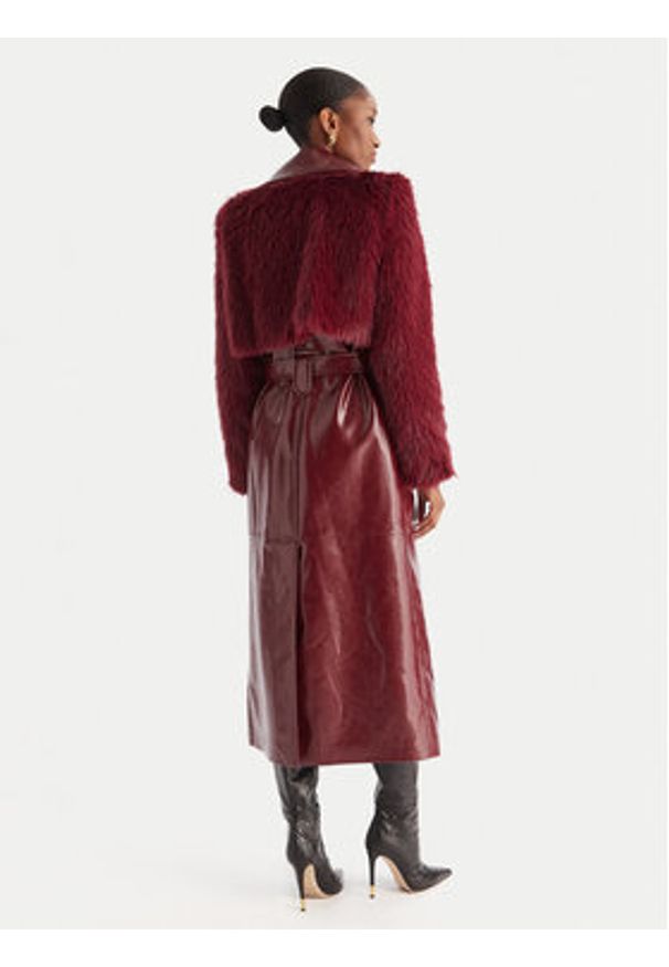 Babylon Płaszcz przejściowy S00772 Bordowy Regular Fit. Kolor: czerwony. Materiał: skóra