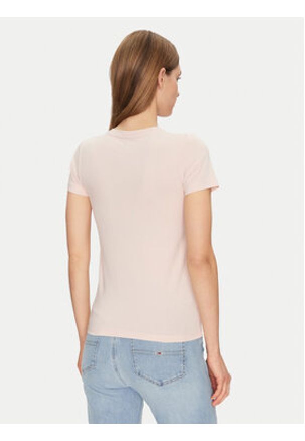 Guess T-Shirt W5GI24 J1314 Beżowy Regular Fit. Kolor: beżowy. Materiał: bawełna