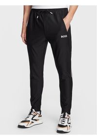 BOSS - Boss Spodnie dresowe Hicon 50482389 Czarny Regular Fit. Kolor: czarny. Materiał: dresówka, syntetyk