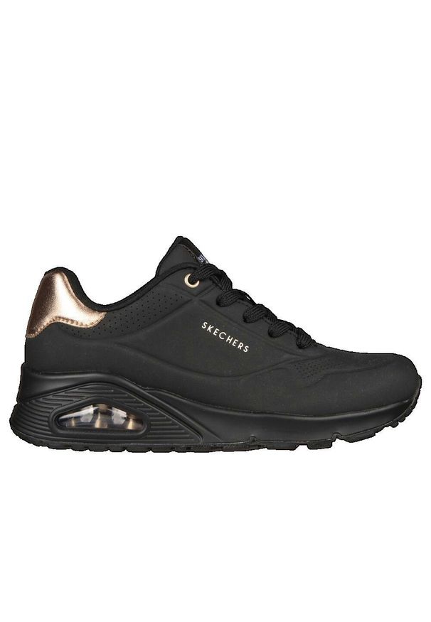 skechers - Buty Kobieta Skechers Unogolden Air czarny. Kolor: czarny. Materiał: guma, syntetyk, materiał. Model: Skechers Sport. Sport: turystyka piesza