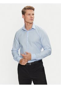 Calvin Klein Koszula Non Iron Tonal Strct Slim Shirt K10K113848 Niebieski Regular Fit. Kolor: niebieski. Materiał: bawełna