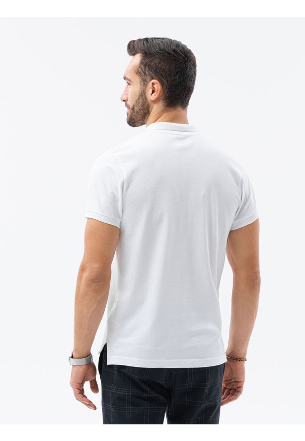 Biała koszulka polo Ombre Clothing polo, z haftami, klasyczna