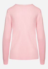 Born2be - Różowy Sweter z Wiskozą Modalem i Aplikacjami 3D Esalttia. Okazja: na co dzień. Kolor: różowy. Materiał: wiskoza. Wzór: aplikacja. Sezon: zima, jesień. Styl: elegancki, casual #6
