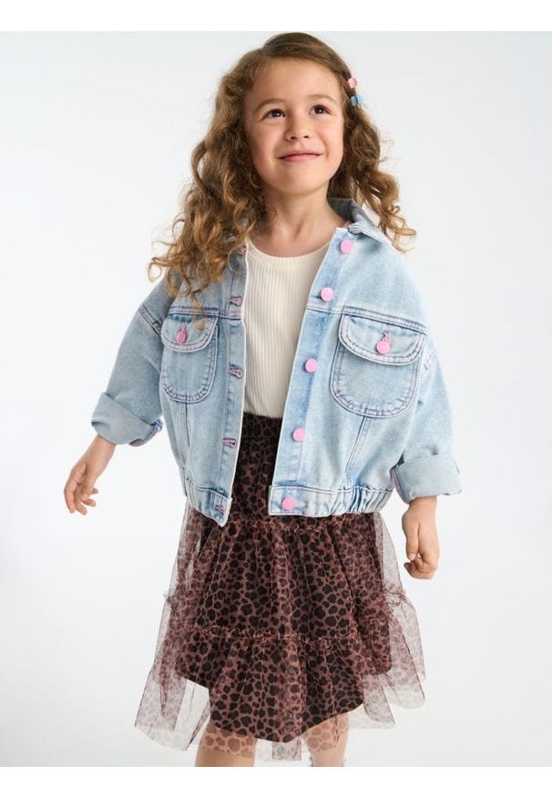 Sinsay - Tiulowa spódnica midi w panterkę - wielobarwny. Materiał: tiul. Wzór: motyw zwierzęcy. Długość: midi