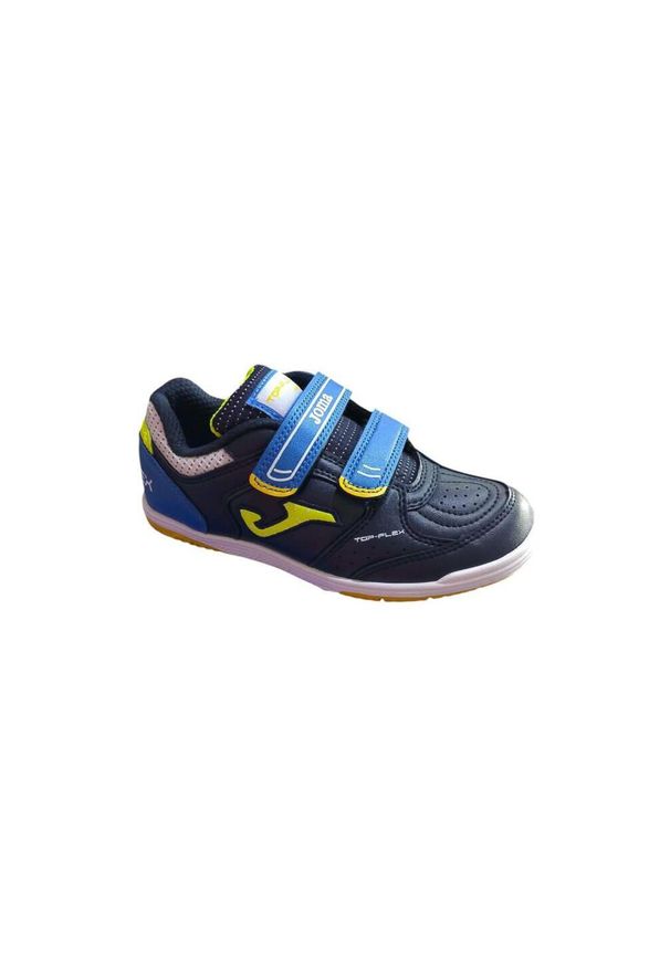 Buty halowe dziecięce na rzepy Joma TOP FLEX JR. Zapięcie: rzepy. Kolor: niebieski. Sport: piłka nożna