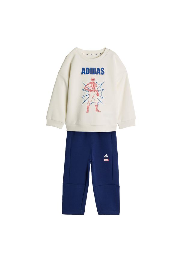 Spodnie Dresowe Adidas Marvel Spider-Man. Okazja: na co dzień, na uczelnię. Kolor: niebieski, wielokolorowy, biały. Materiał: dresówka. Wzór: motyw z bajki. Styl: klasyczny, casual, sportowy