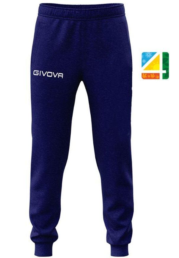 Spodnie do joggingu Givova King Navy XL - Komfort i Styl. Kolor: niebieski. Materiał: poliester, bawełna. Sport: bieganie