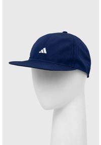 adidas Performance czapka z daszkiem Essential kolor niebieski z nadrukiem. Kolor: niebieski. Materiał: skóra, materiał. Wzór: nadruk #1