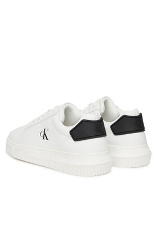 Calvin Klein Jeans Sneakersy Chunky Cupsole Ru Patch Lth YM0YM01296 Biały. Kolor: biały. Materiał: skóra